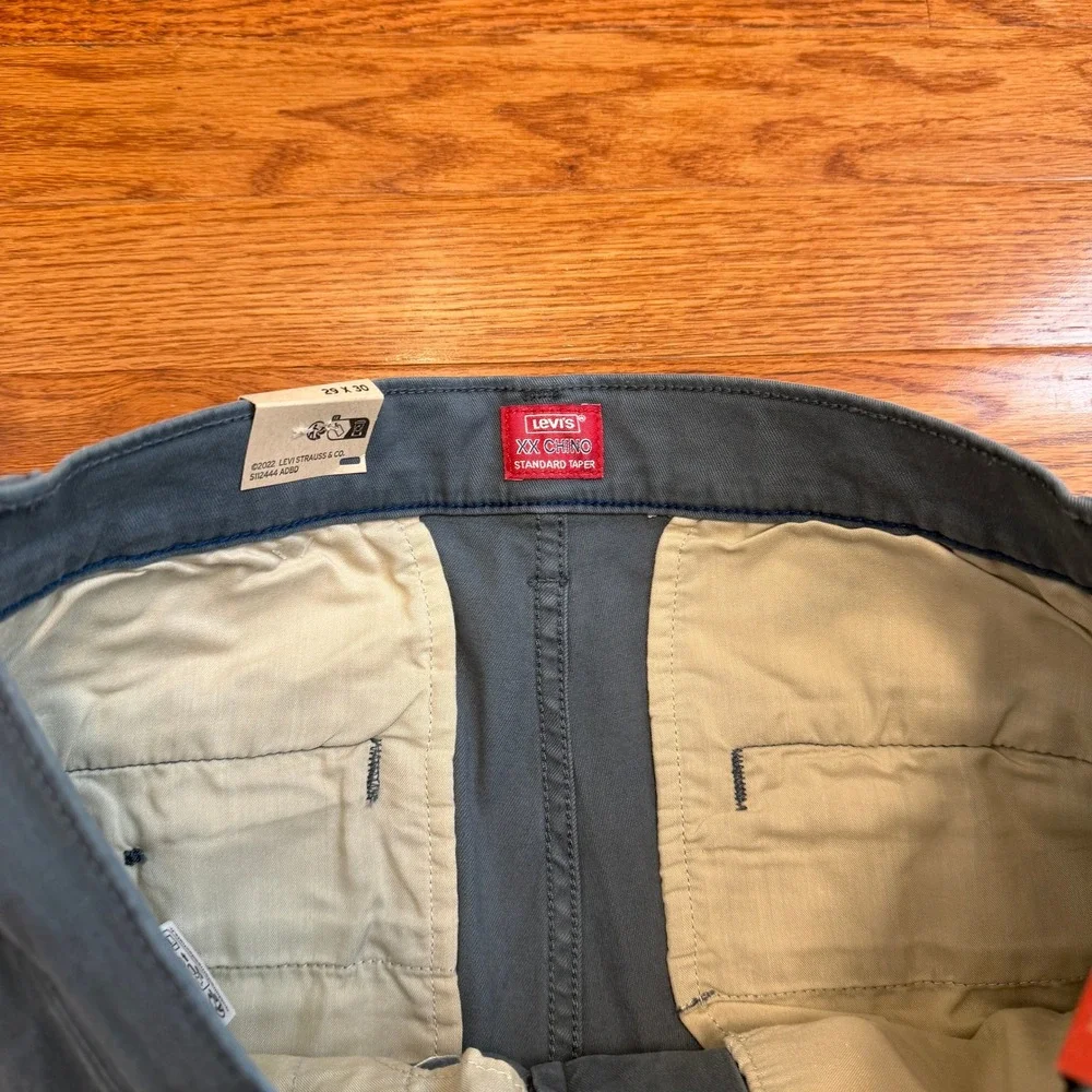 Levi's XX Chino Pants Fits Mens 29x29 Standard Taper Blue Gray Stretch Twill